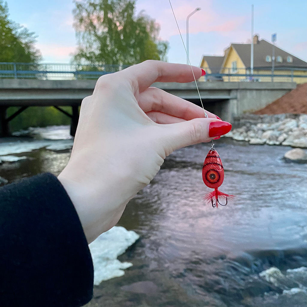 lure held in hand